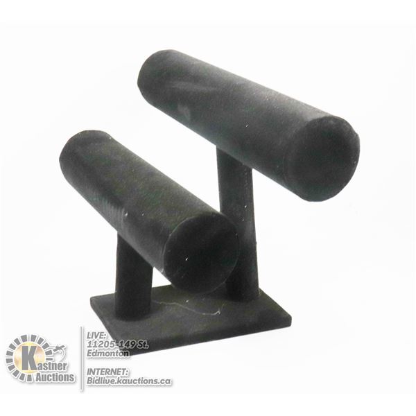 TWO TIER BLACK VELVET JEWELRY DISPLAY