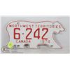 Image 1 : NORTHWEST TERRITORIES LICENSE PLATE 1974