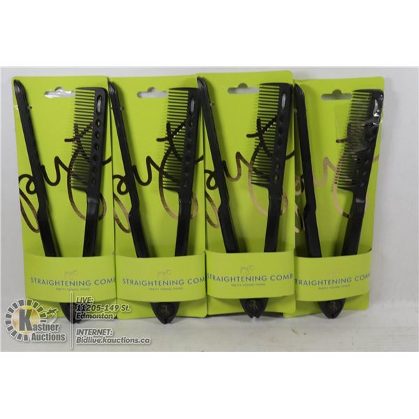 LOT OF 4 PRETTY YOUNG THING STRAIGHTENING COMB