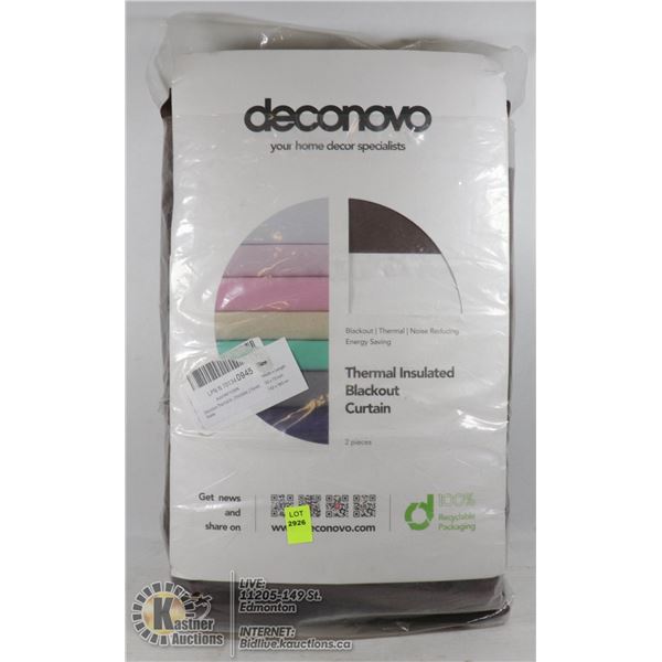 THERMAL INSULATED BLACKOUT CURTAIN, 2 PANEL 52X72 INCH