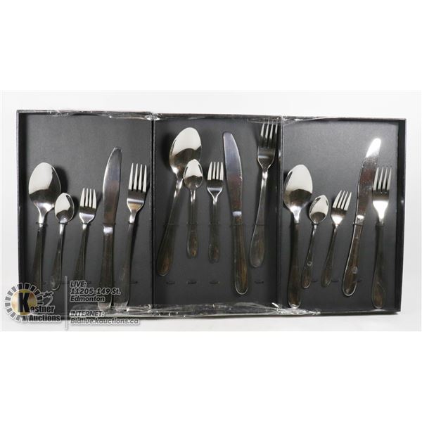 LOT OF 3 SILVERWARE PLACE SETS