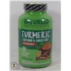 Image 1 : NATURELO TURMERIC CURCUMIN AND GINGER ROOT WITH BIOPERINE. 120 VEGETARIAN CAPSULES