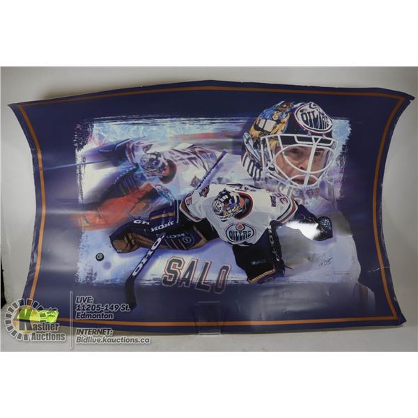 SIGNED OILERS TOMMY SALO POSTER UNAUTHENTICATED
