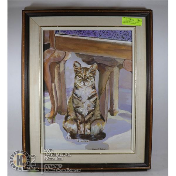 "PORTRAIT OF MY CAT" OIL ON CANVAS BY CANADIAN A SIGNED BY CANADIAN ARTIST MARGIT KADOSH, MEMBER CAN