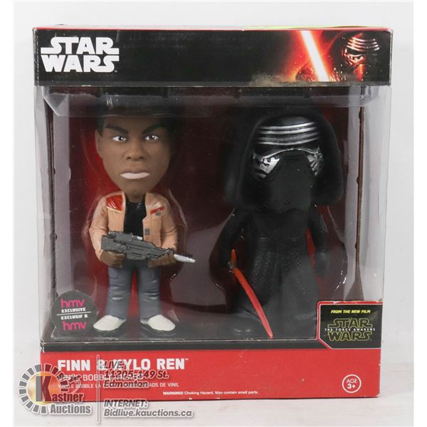 STAR WARS FUNKO POP HMV EXCLUSIVE FINN & KYLO REN VINYL BOBBLE HEAD