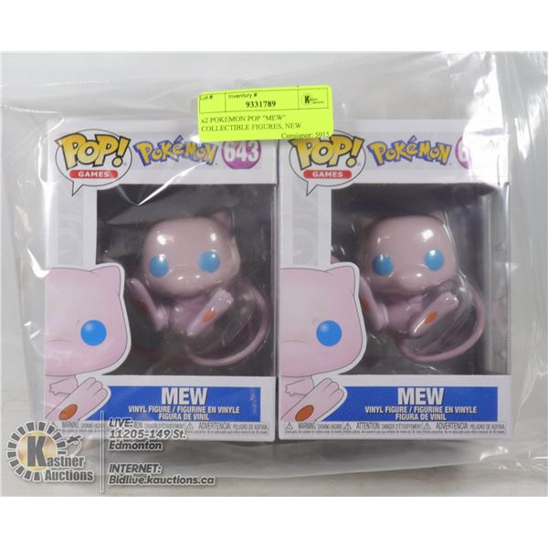 x2 POKEMON POP "MEW" COLLECTIBLE FIGURES, NEW