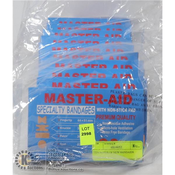 TEN BOXES OF NEW BANDAIDS