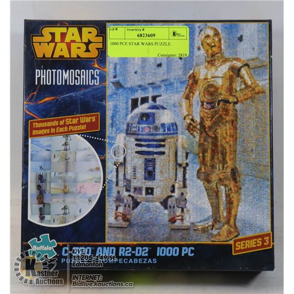 1000 PCE STAR WARS PUZZLE. C-3PO AND R2-D2 PHOTOMOSAIC. NEW