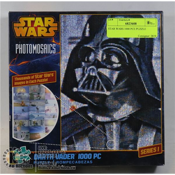 STAR WARS 1000 PCE PUZZLE DARTH VADER PHOTOMOSAIC NEW