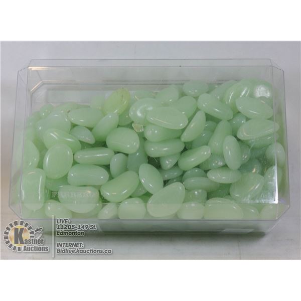 GLOW IN THE DARK STONES CHARGE THEM UP IN THE SUN. GREAT FOR GARDEN DCOR