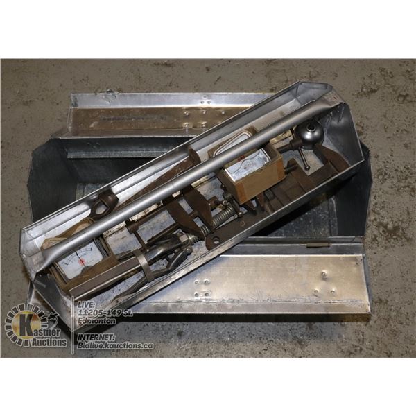 ANTIQUE "STANLEY"  METAL TOOL BOX WITH REMOVABLE CARRY TRAY