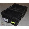 Image 1 : SET OF 4 BLACK CRATES WITH SNAP ON LIDS 18 X 12 X 5 INCHES