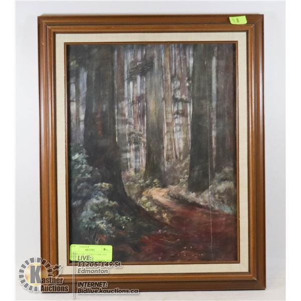 FRAMED ART. SIGNED CARR 1910. ESTATE