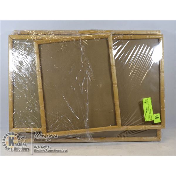 VINTAGE "BAMBOO" STYLE PICTURE FRAMES- SET OF 4