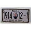 Image 1 : NOVELTY MASERATI LICENSE PLATE