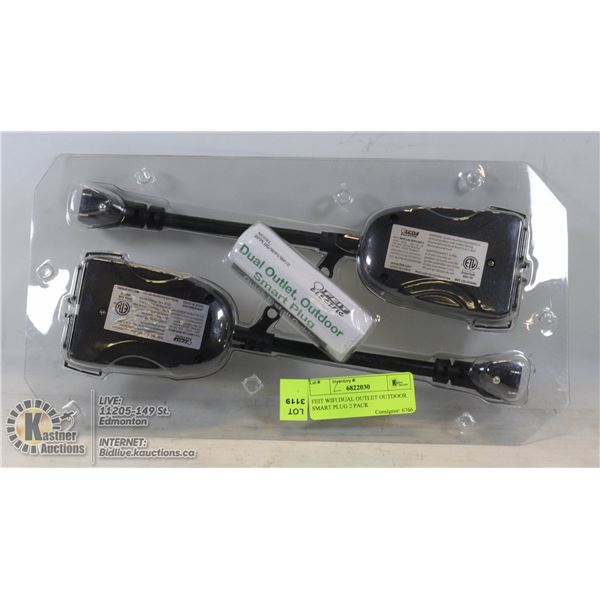 FEIT WIFI DUAL OUTLET OUTDOOR SMART PLUG 2 PACK CONNECTS TO FEIT APP FROM ANYWHERE. HAS TIMER FEATUR