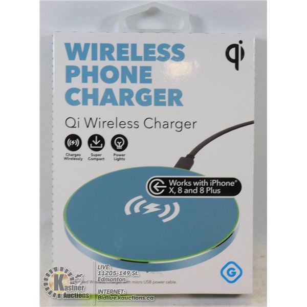 NEW GEMS WIRELESS QI PHONE CHARGER QI STANDARD COMPATIBLE.