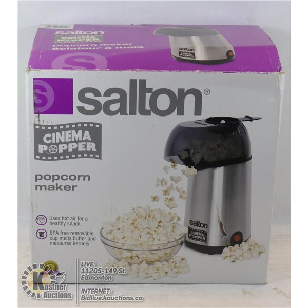 NEW SALTON POPCORN MAKER.
