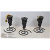 Image 1 : SET OF 3 VINTAGE BURNERS ON ROD IRON STANDS
