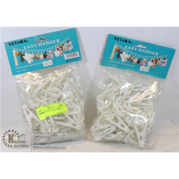 2 BAGS NEW WHITE HANGERS