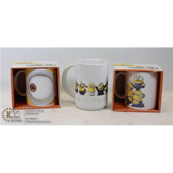 3 MINIONS COLLECTIBLE MUGS