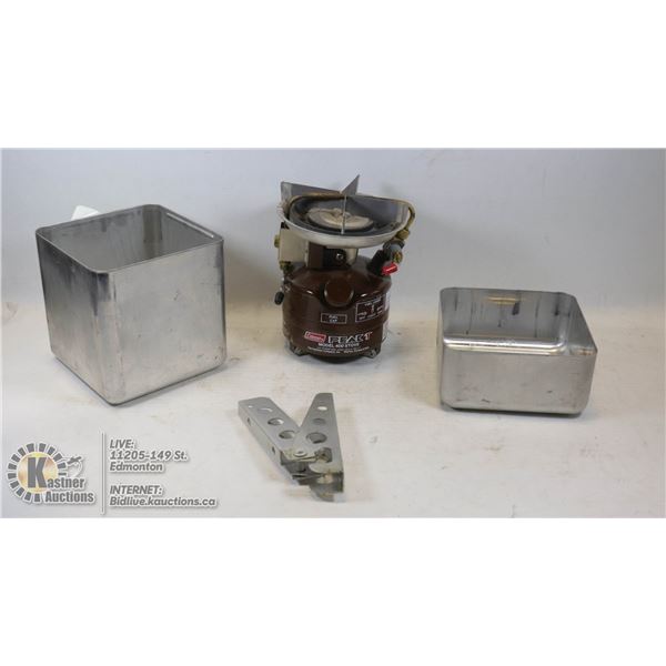 COLEMAN ƒ??PEAK1ƒ? MODEL STOVE WITH POT, HANDLE,