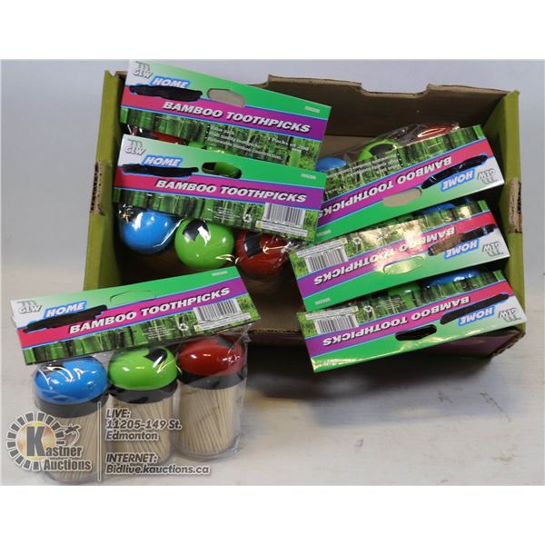 LOT SIX 3 PACKS OF BAMBOO TOOTHPICKS 600 PER 3 PACK