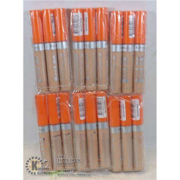 LOT OF 18 RIMMEL COSMETICS WAKE ME UP CONCEALER ANTI FATIGUE SKIN BRIGHTENING CONCEALER WITH VITAMIN
