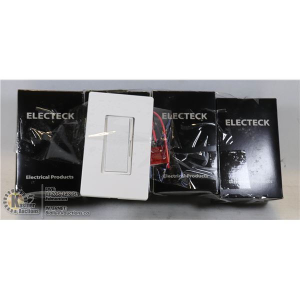 LOT OF 4 ELECTECK DIMMER SWITCHES