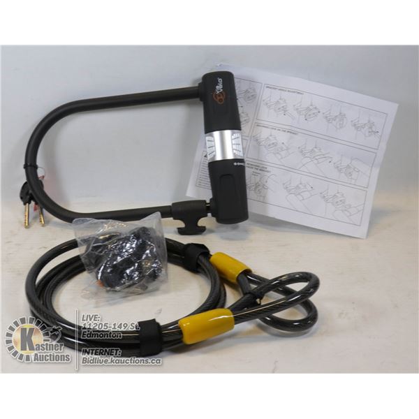 VIA VELO U SHAPED BIKE LOCK WITH CABLE