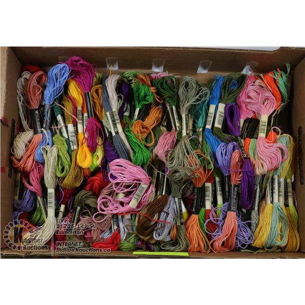 FLAT OF EMBROIDERY FLOSS, VARIOUS COLORS
