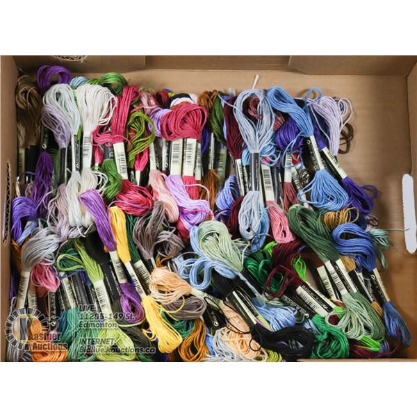 FLAT OF EMBROIDERY FLOSS, VARIOUS COLORS
