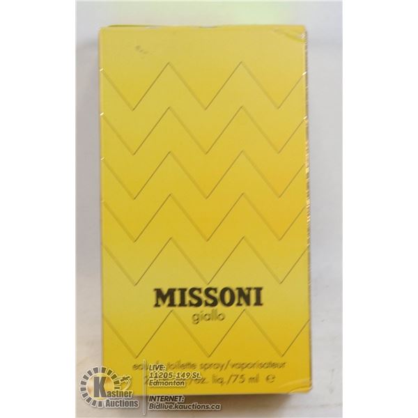 AUTHENTIC APPROX 90% FULL MISSONI GIALLO BY MISSONI, EAU DE TOILETTE 75ML, LADIES SPRAY