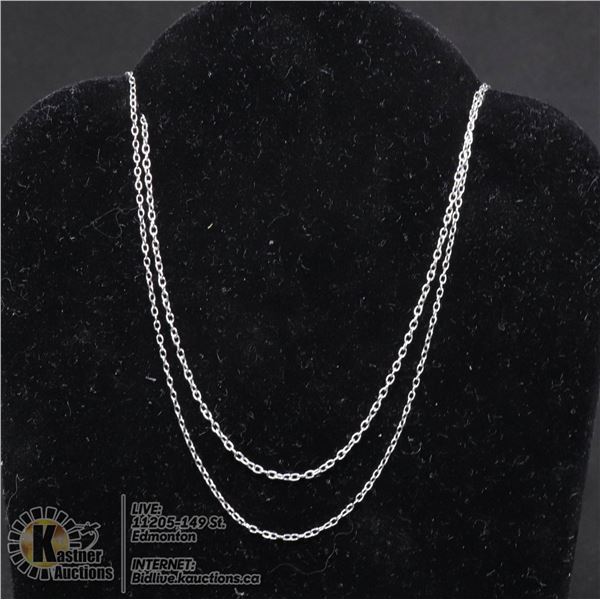 #131-STERLING SILVER NECKLACE 18"/2 PCS JEWELRY/  .925 STERLING SILVER
