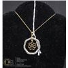Image 1 : #146-DIAMOND ACCENT PENDANT & NECKLACE 18" JEWELRY/  .925 STERLING SILVER/ GOLD PLATED