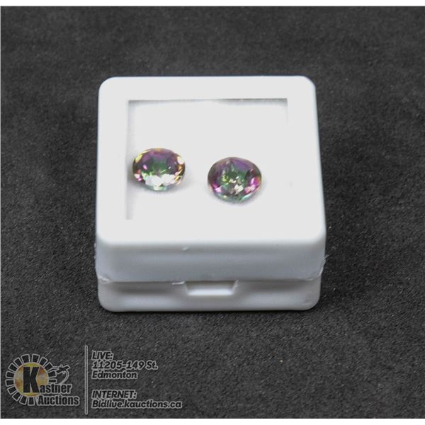 #219-MYSTIC QUARTZ GEMSTONES 7 - 7.2mm 2.80ct JEWELRY/ TREATED/ ROUND