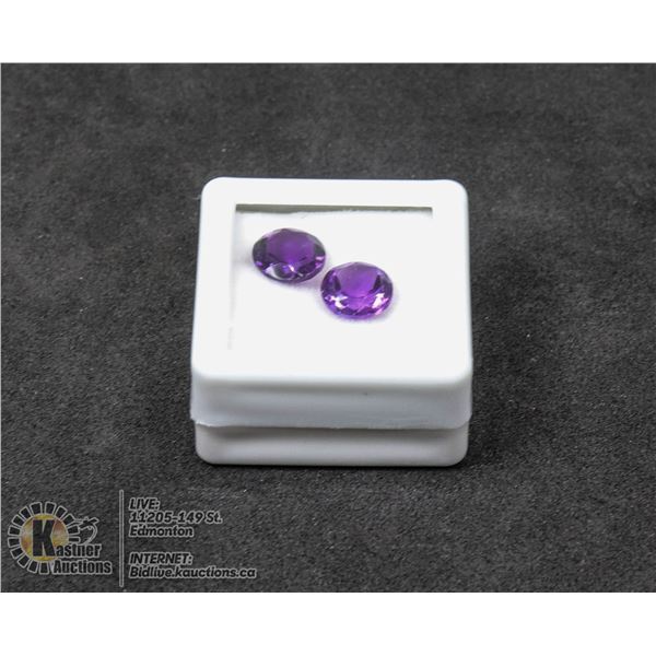#163-PURPLE AMETHYST GEMSTONES APPROX 8mm/ 3.45ct JEWELRY/ UNTREATED/ ROUND
