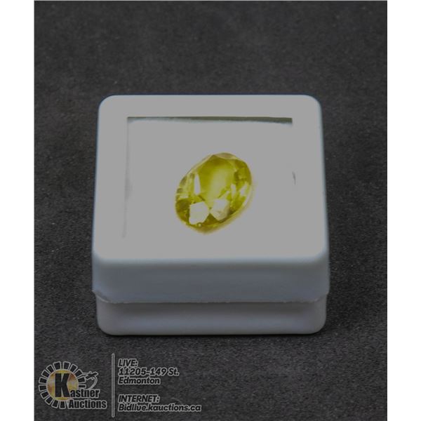 #223-YELLOW CITRINE GEMSTONE 4.60ct JEWELRY/ TREATED/ OVAL