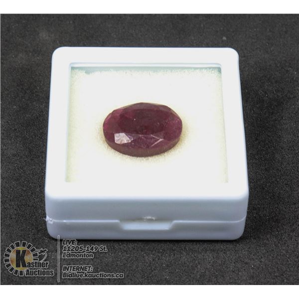 #235-RED BERYLE GEMSTONE 13.1 x 17.4mm 14.5ct JEWELRY/ COLOUR ENHANCED/ OVAL