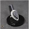 Image 1 : #5-NATURAL TOURMALINE RING (RAW) SIZE 8 JEWELRY/ SILVER PLATED/ HEALING MINERAL