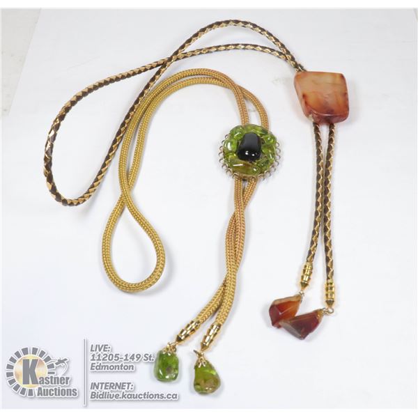 VINTAGE (2) 1970'S BOLO BOW TIES