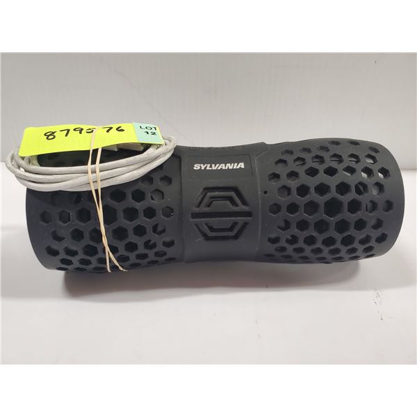 BLACK SYLVANIA BLUETOOTH WIRELESS SPEAKER.
