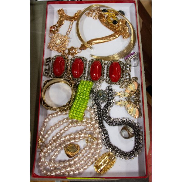 VINTAGE JEWELRY IN RED BOX