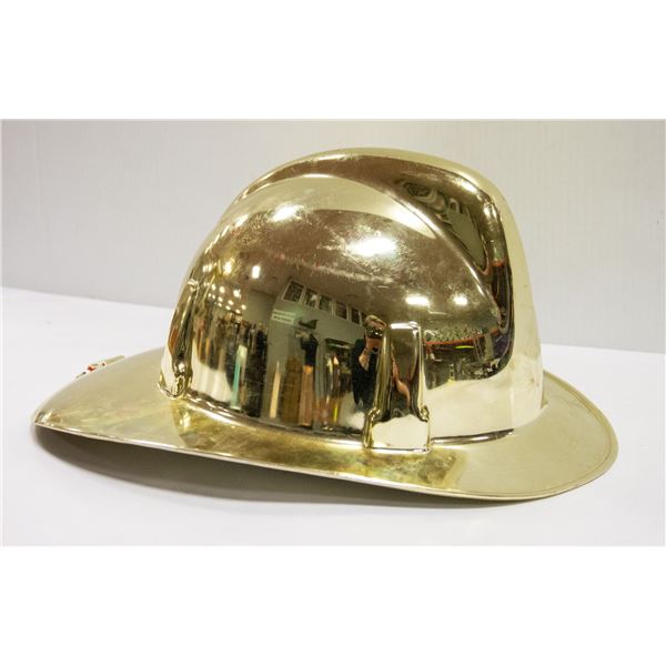 GOLD PLASTIC FIREMANS HELMET