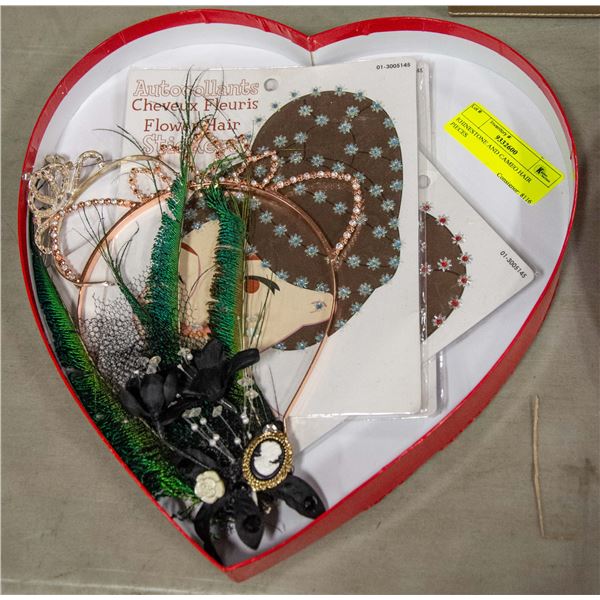 RHINESTONE AND CAMEO HAIR PIECES