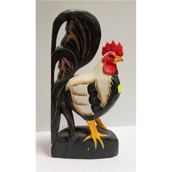 LARGE VINTAGE WOODEN ROOSTER