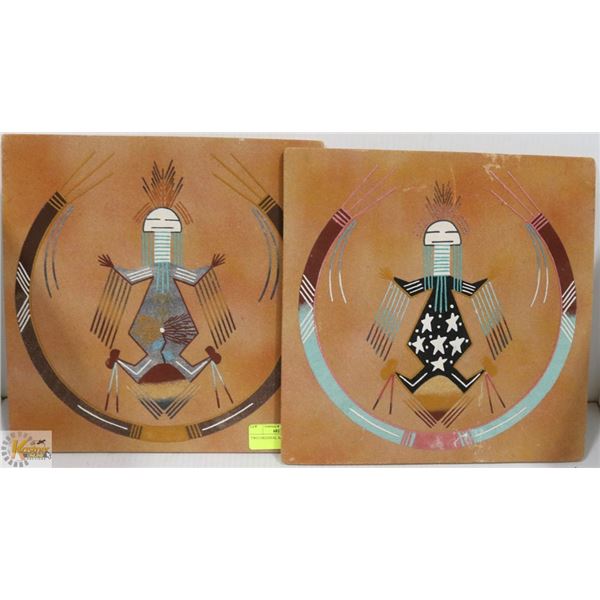 TWO ORIGINAL SAND ART PICTURES