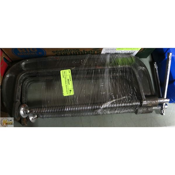 TWO 10" INDUSTRIAL HEAVY-DUTY C-CLAMPS.