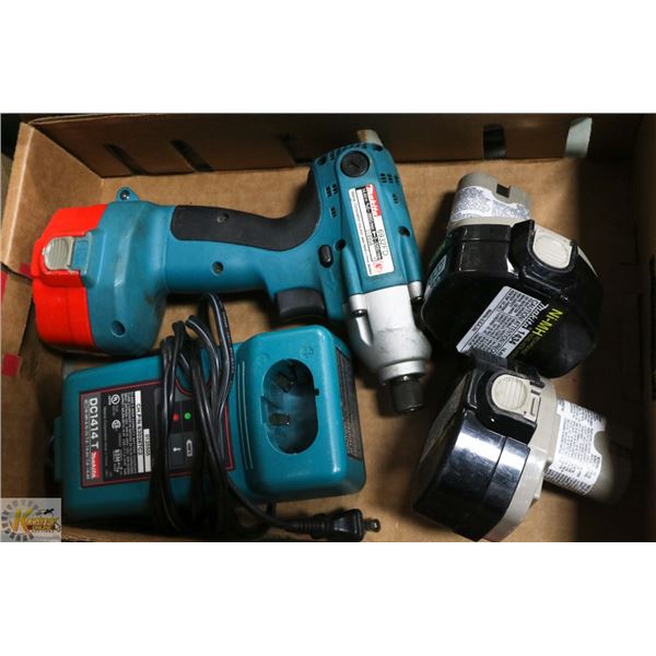 BOX W/ MAKITA 14.4 VOLT 6932 FD CORDLESS NUT