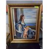 Image 1 : "MOTHER AND CHILD" LARGE OIL ON CANVAS PAINTING